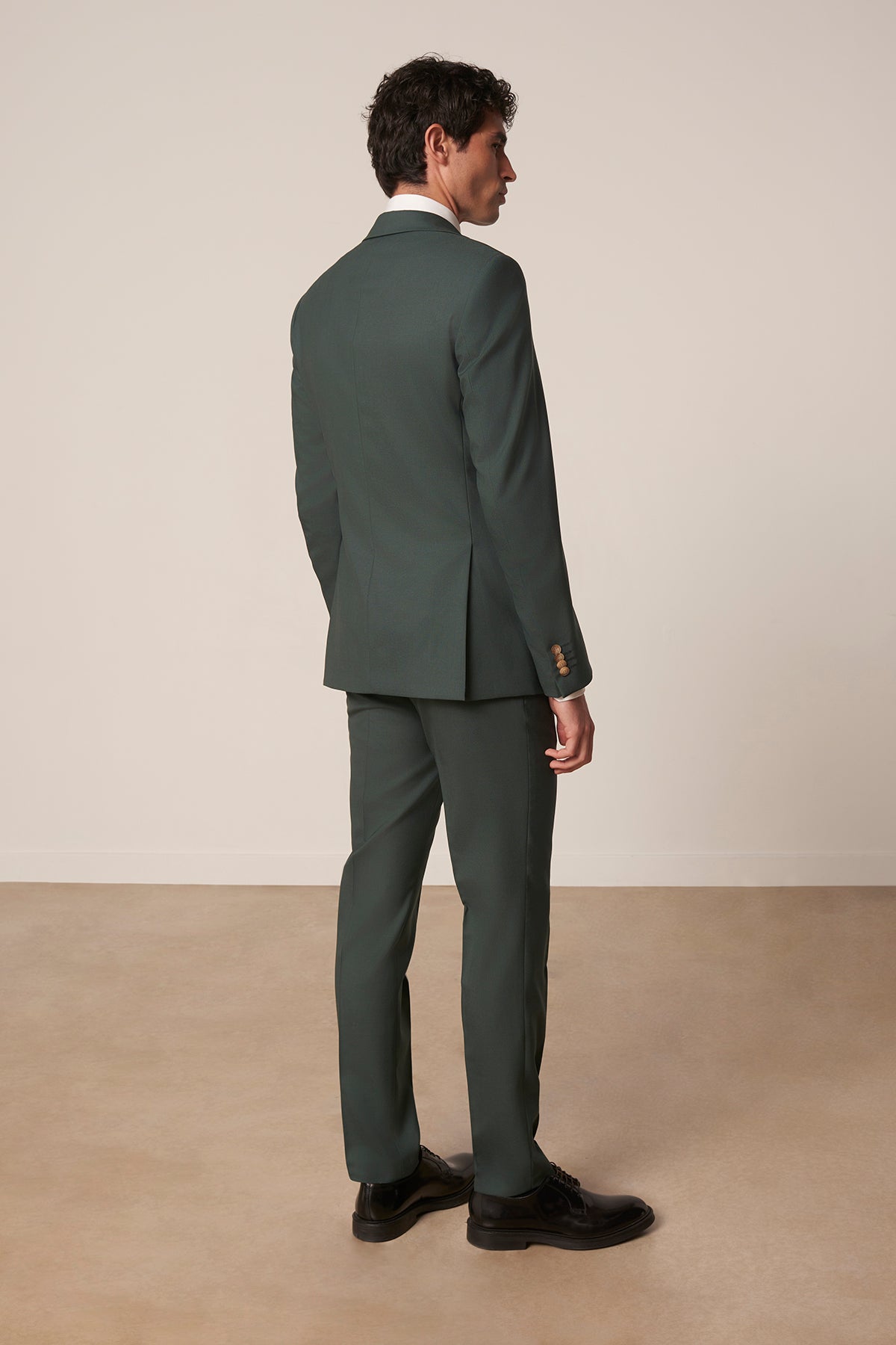 Green Molene suit in virgin wool