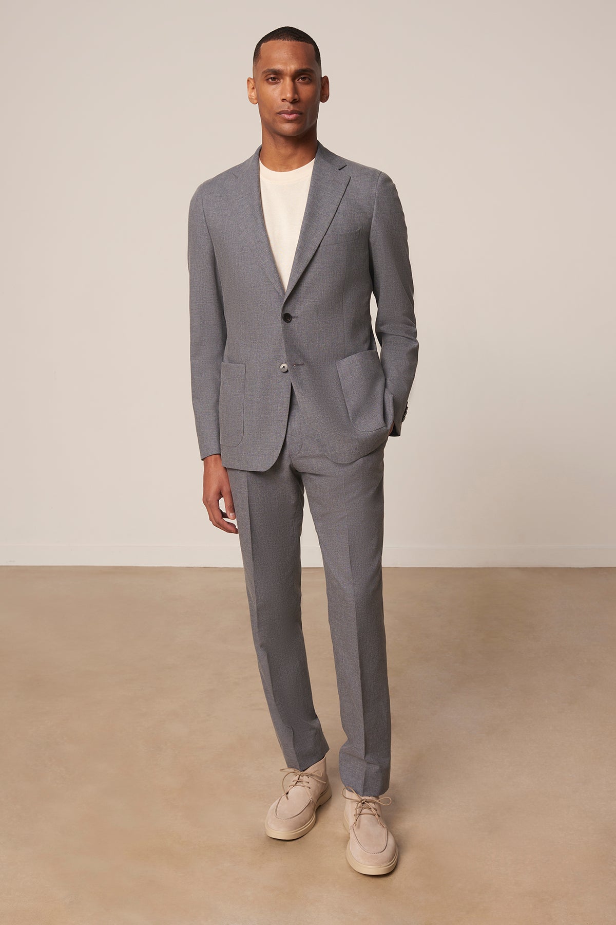 Costume droit Croisic en laine vierge coton et soie