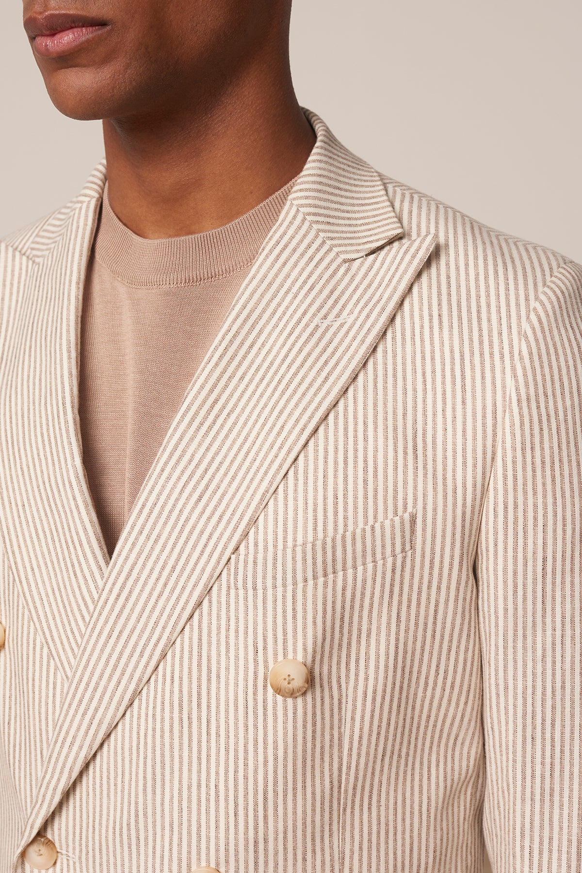 Veste croisée Almodovar en lin laine soie