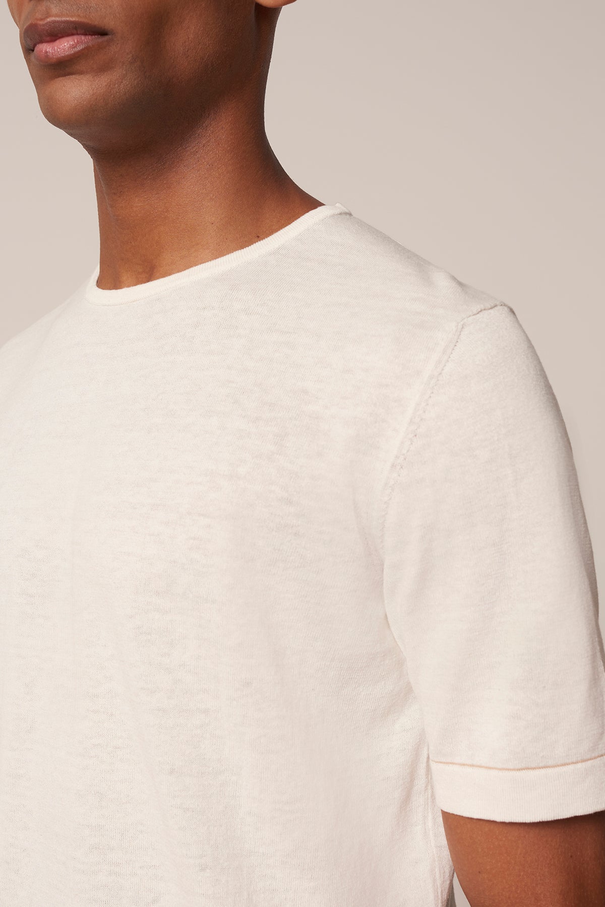 T-shirt Diego en coton et lin blanc