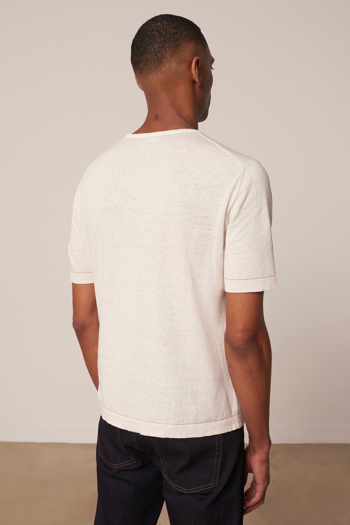 Diego white cotton and linen T-shirt
