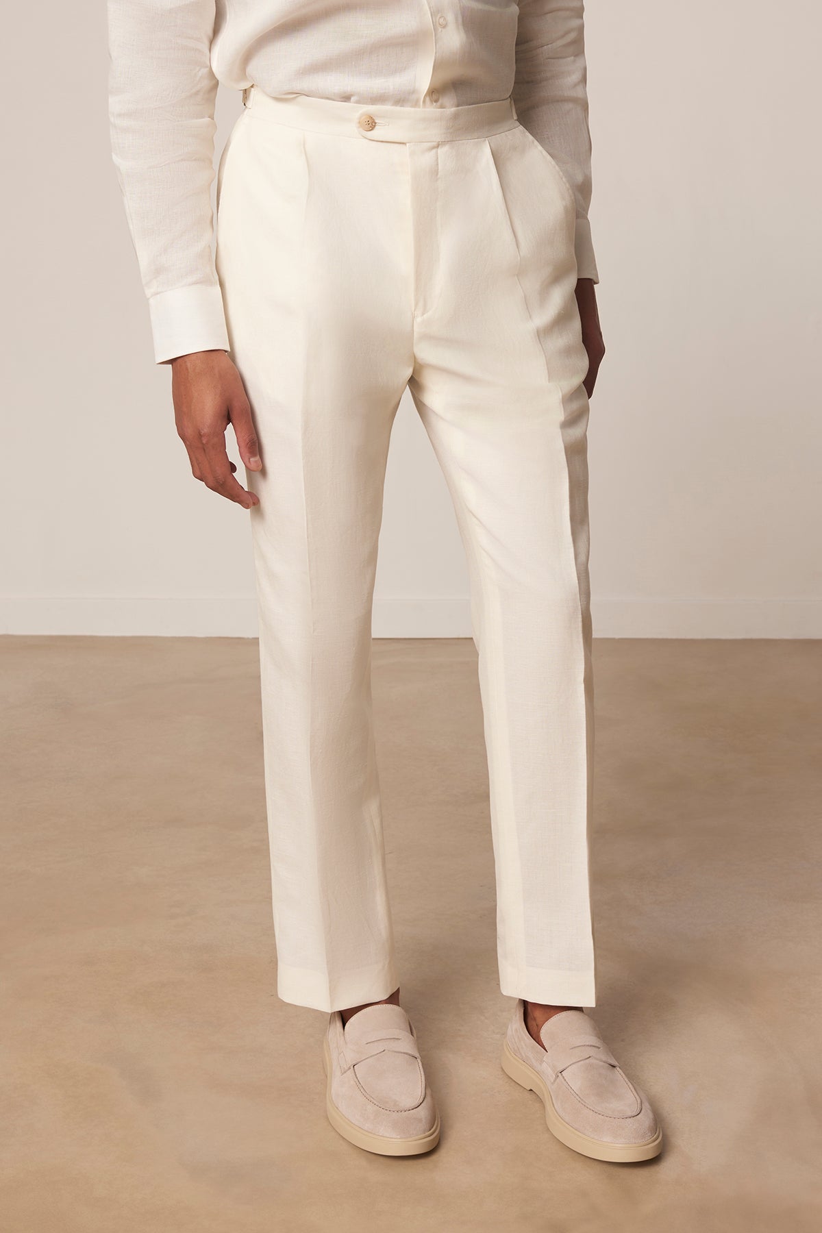 Costume croisé Palomas en laine vierge et lin