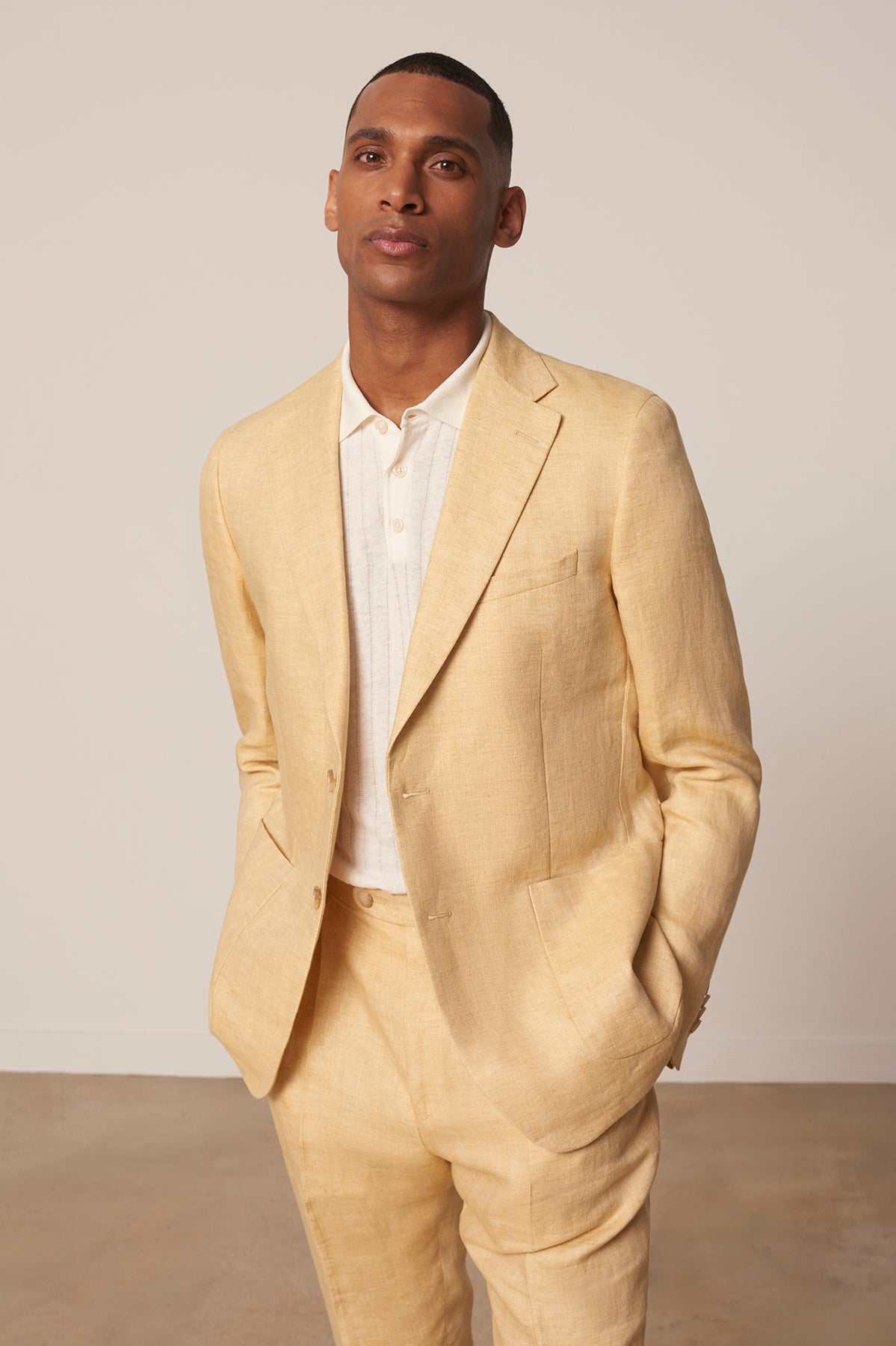 Costume droit Amarillo en lin