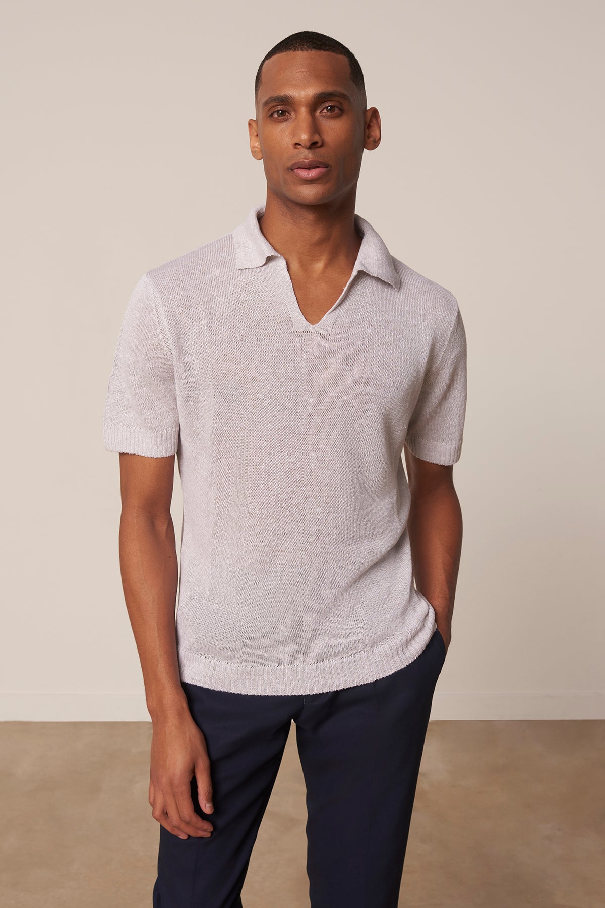 Polo Lorca en lin et coton beige