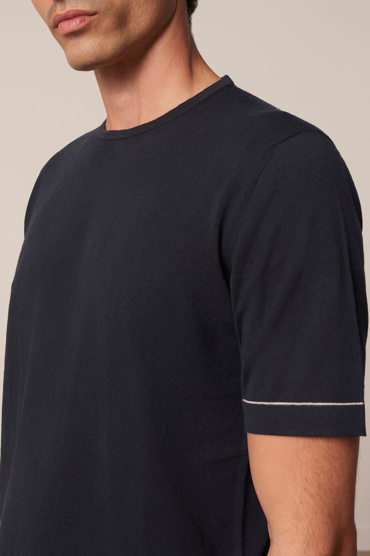 T-shirt Diego en coton et lin marine