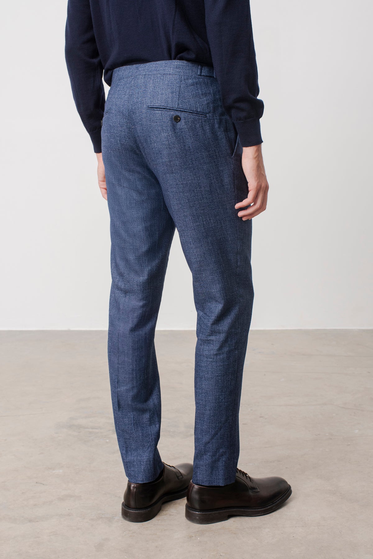 Costume droit Row en laine vierge et coton