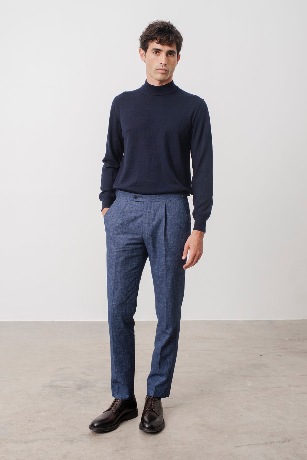 Pull col montant Terrence en laine mérinos
