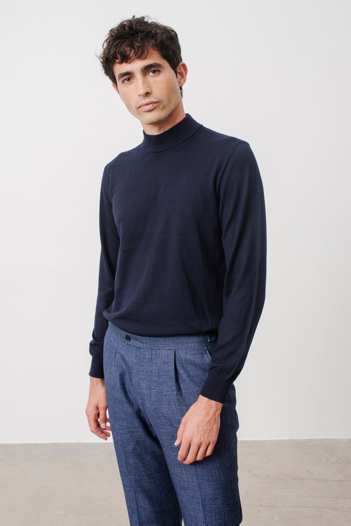 Pull col montant Terrence en laine mérinos