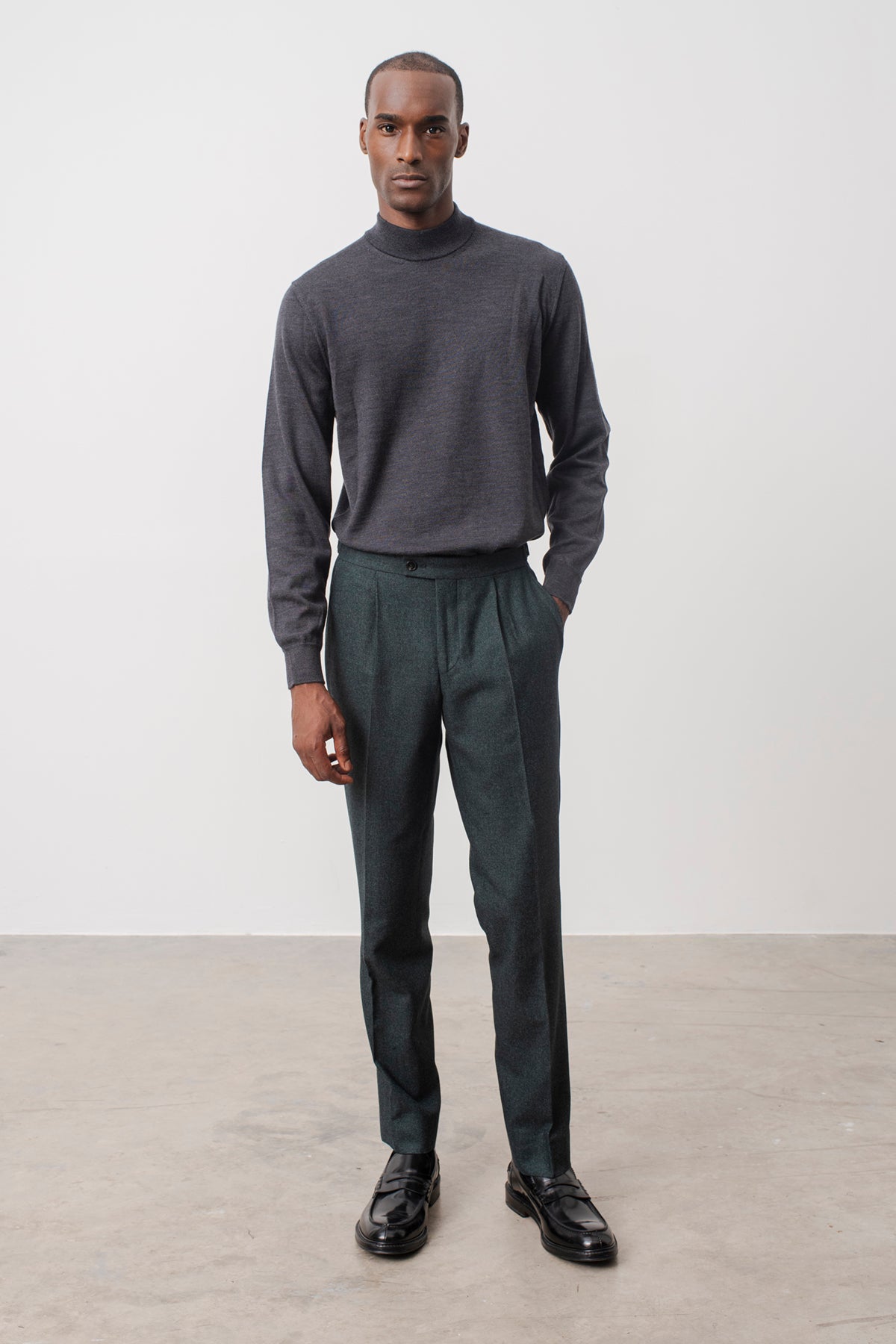 Pull col montant Terrence en laine mérinos