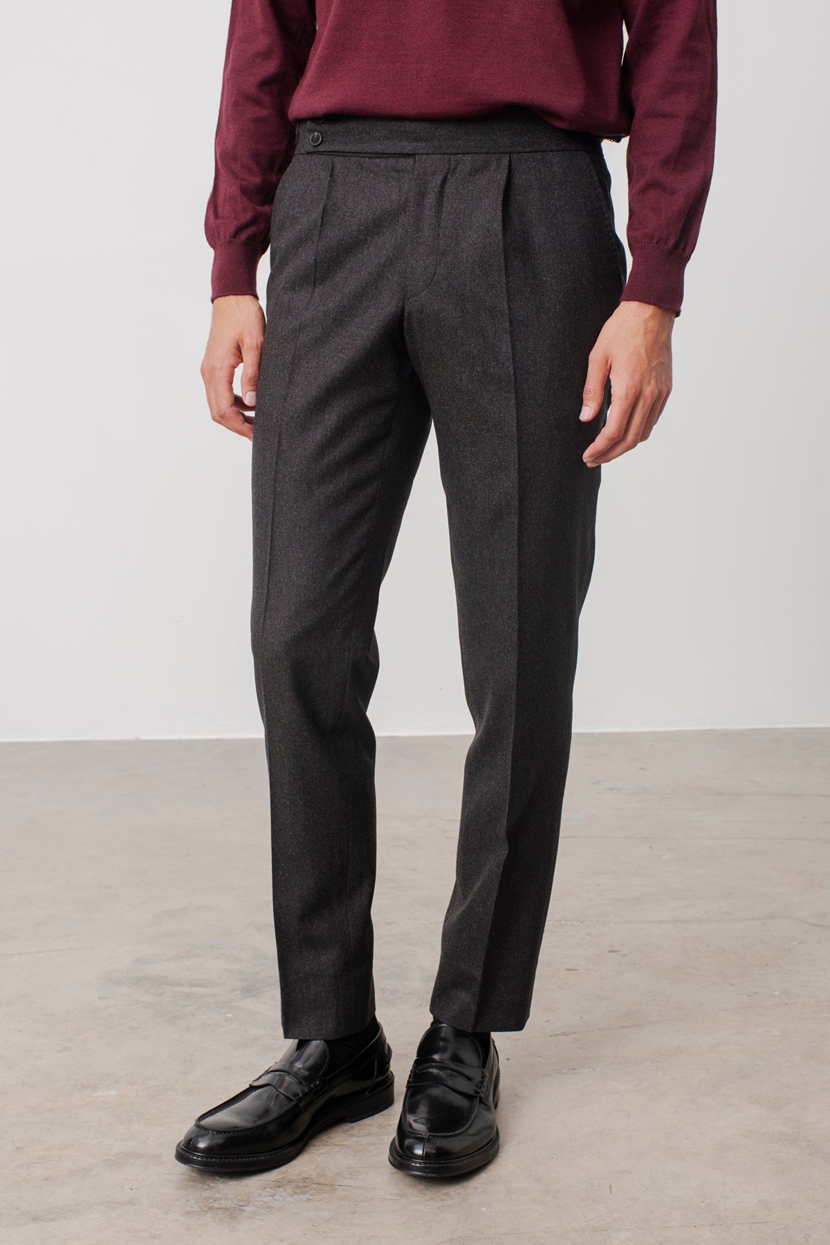 Pantalon Georges double boucle marron