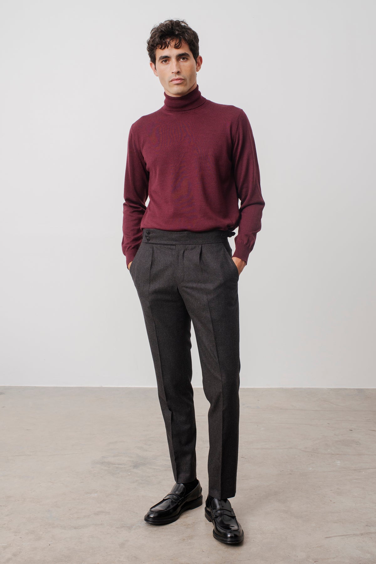 Pantalon Georges double boucle marron