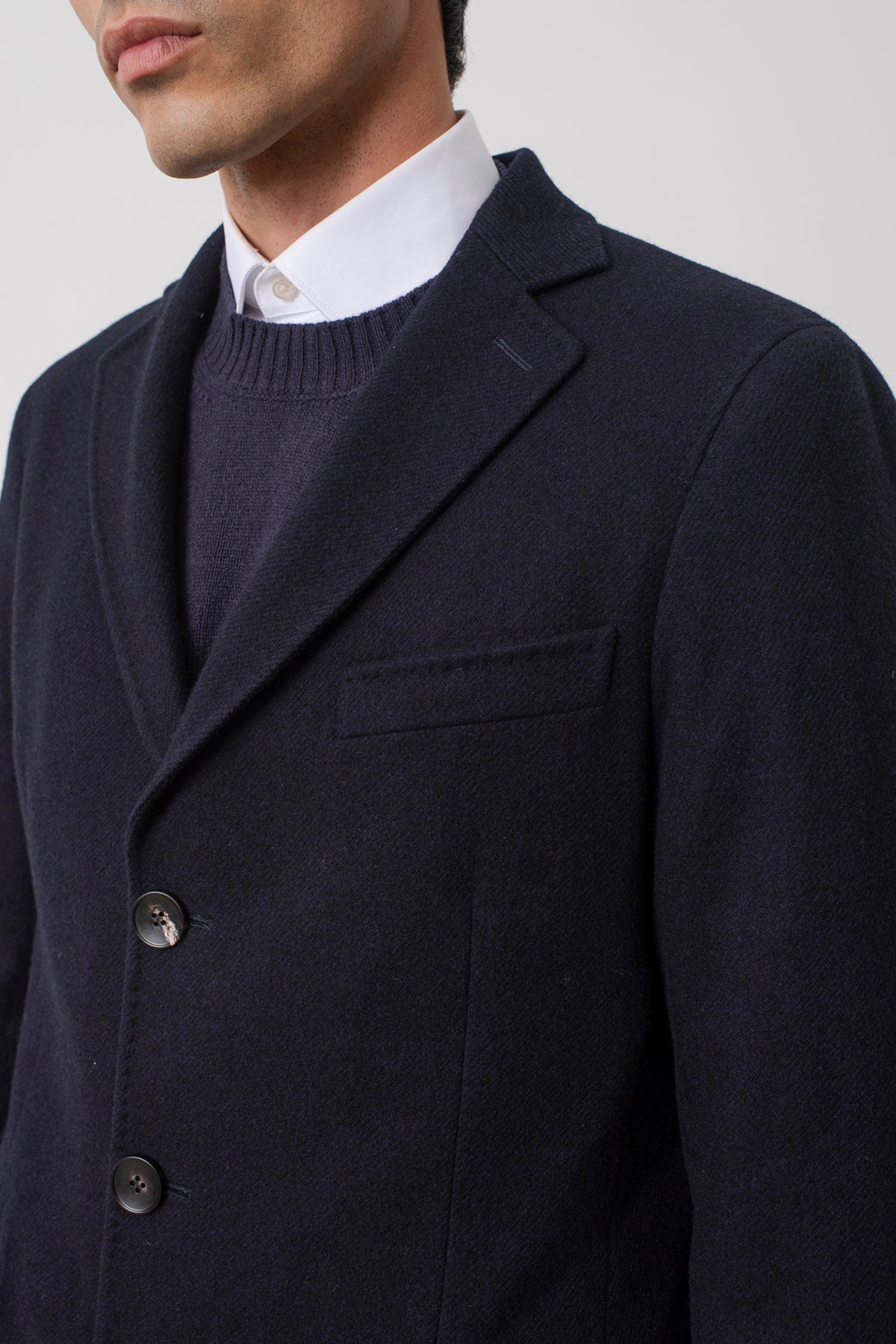 Manteau Wickam en laine vierge marine