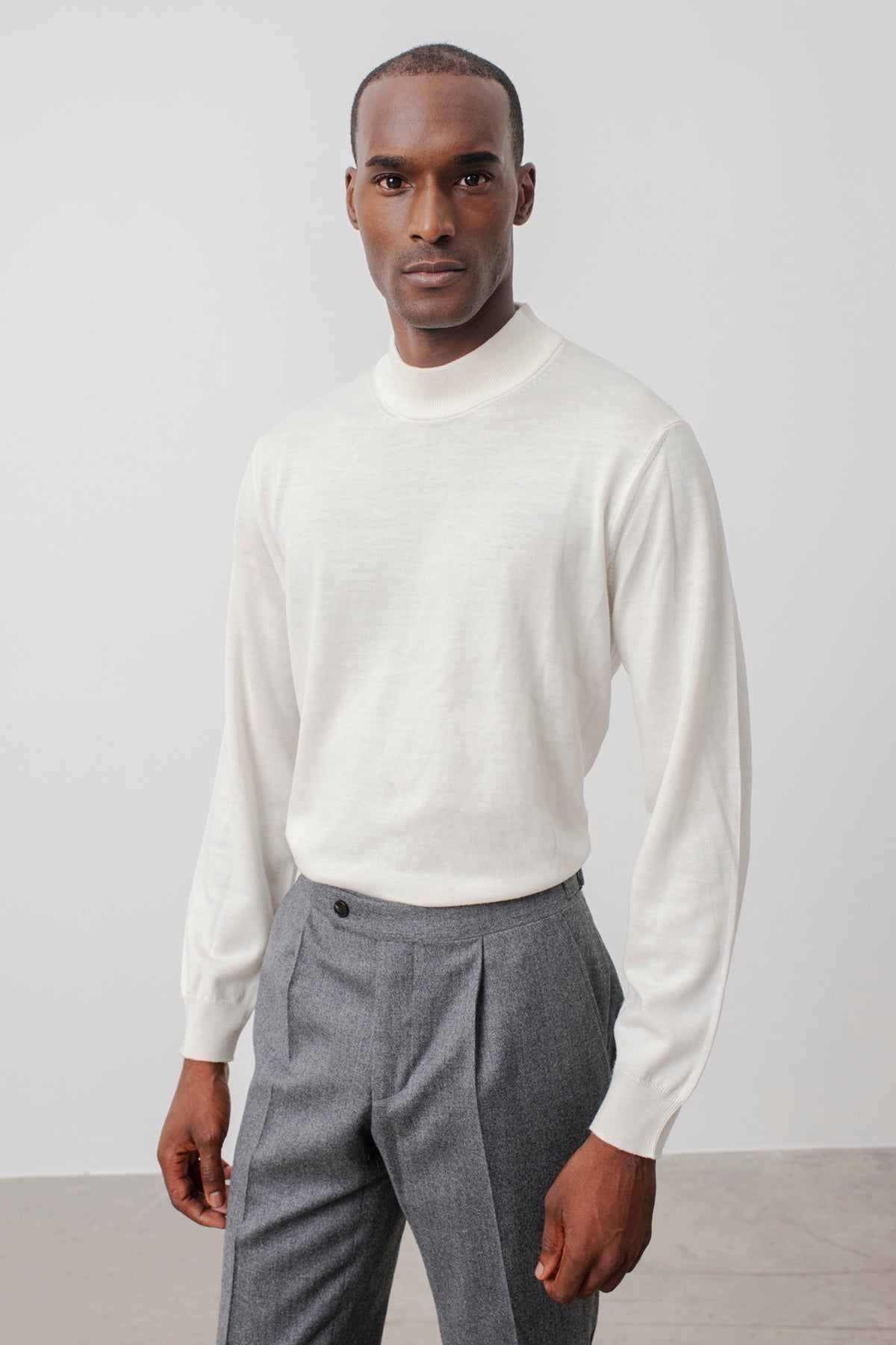 Pull col montant Terrence en laine mérinos