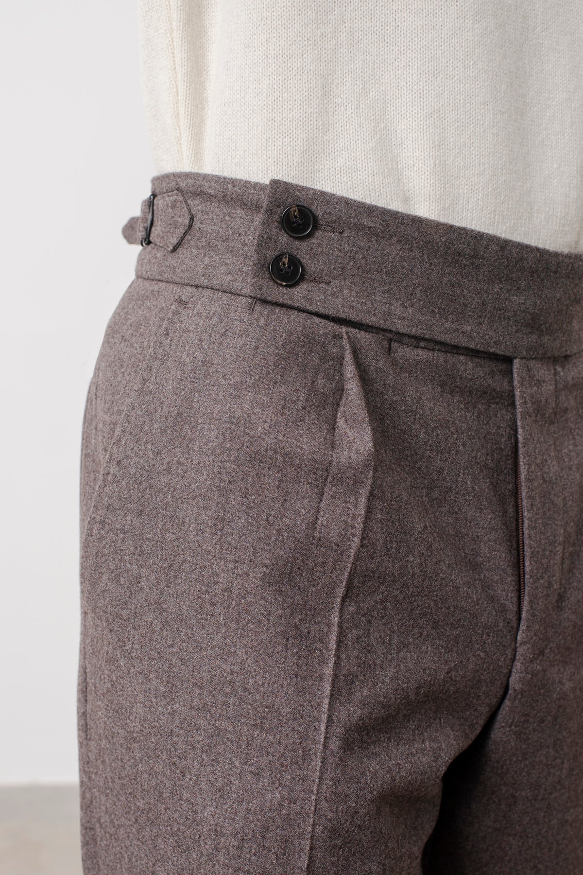 Pantalon Georges double boucle noisette