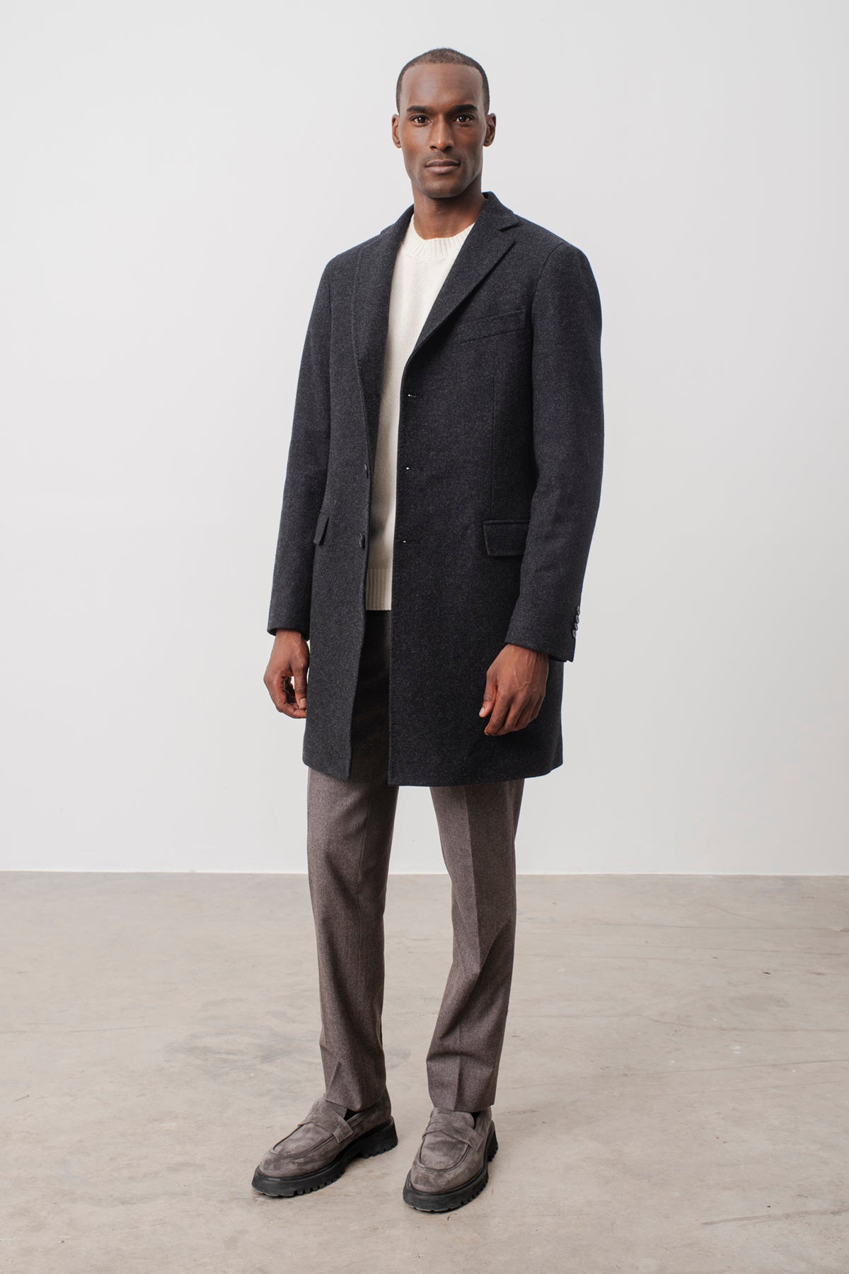 Manteau Wickam en laine vierge gris