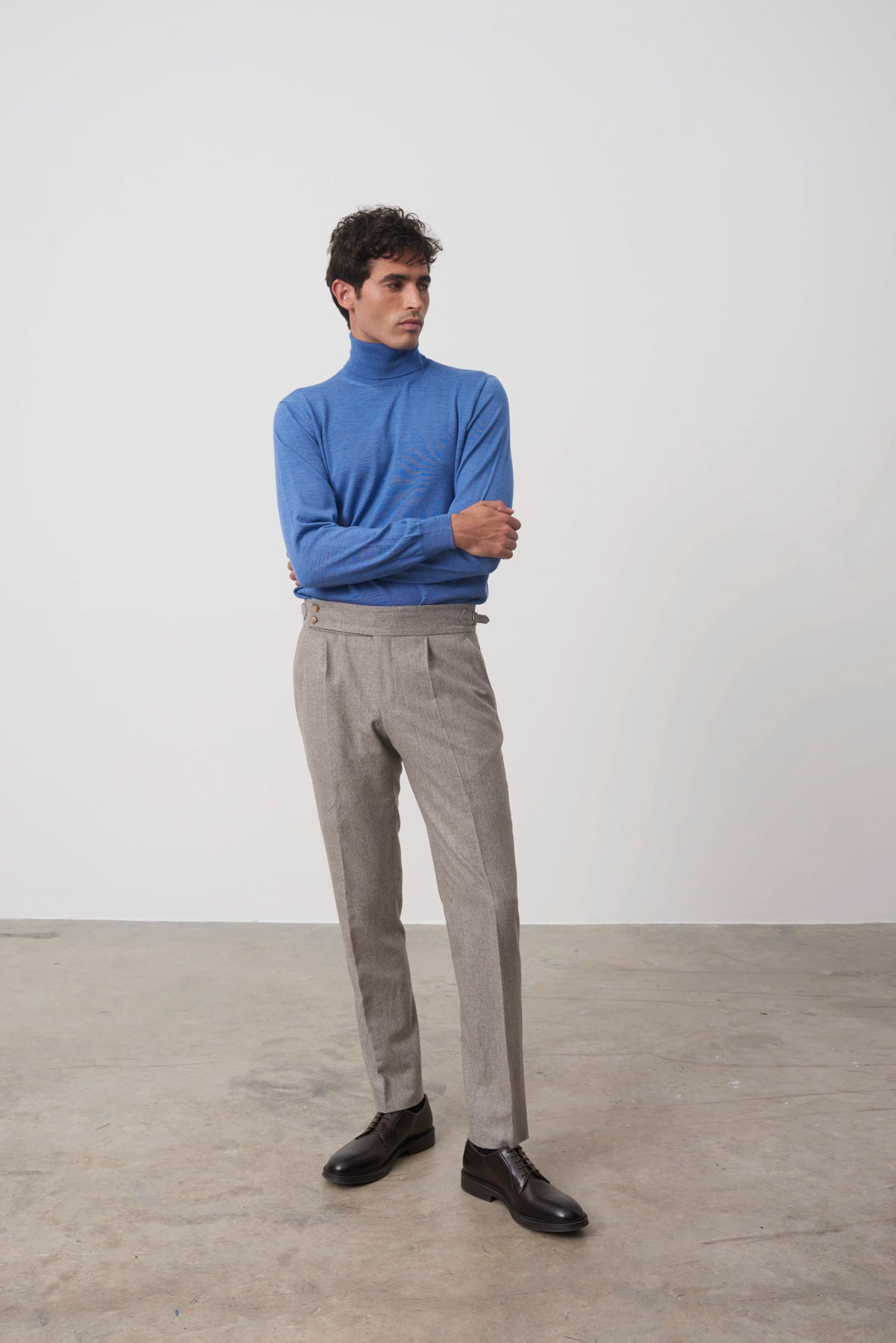 Pull Archibald en laine merinos bleu