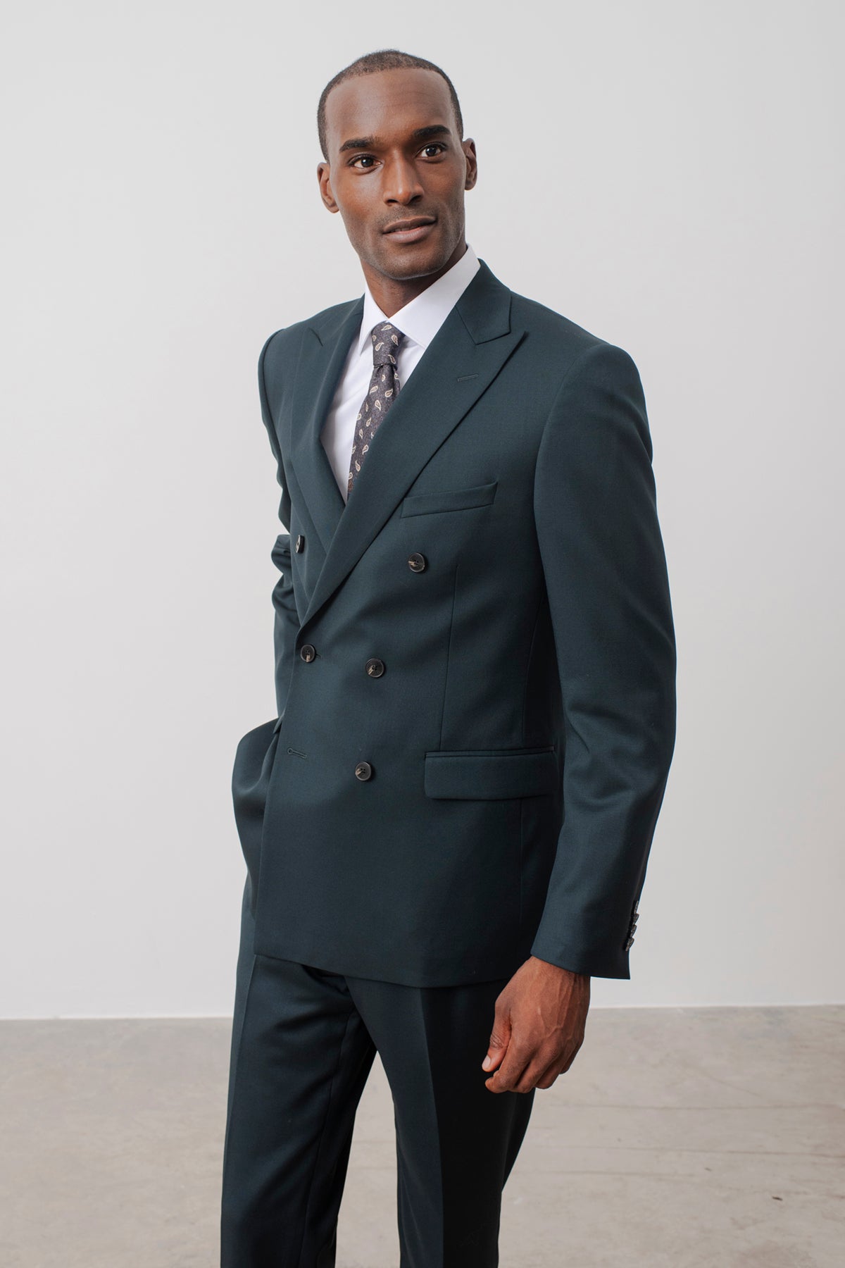 Costume croisé Collins en laine vierge