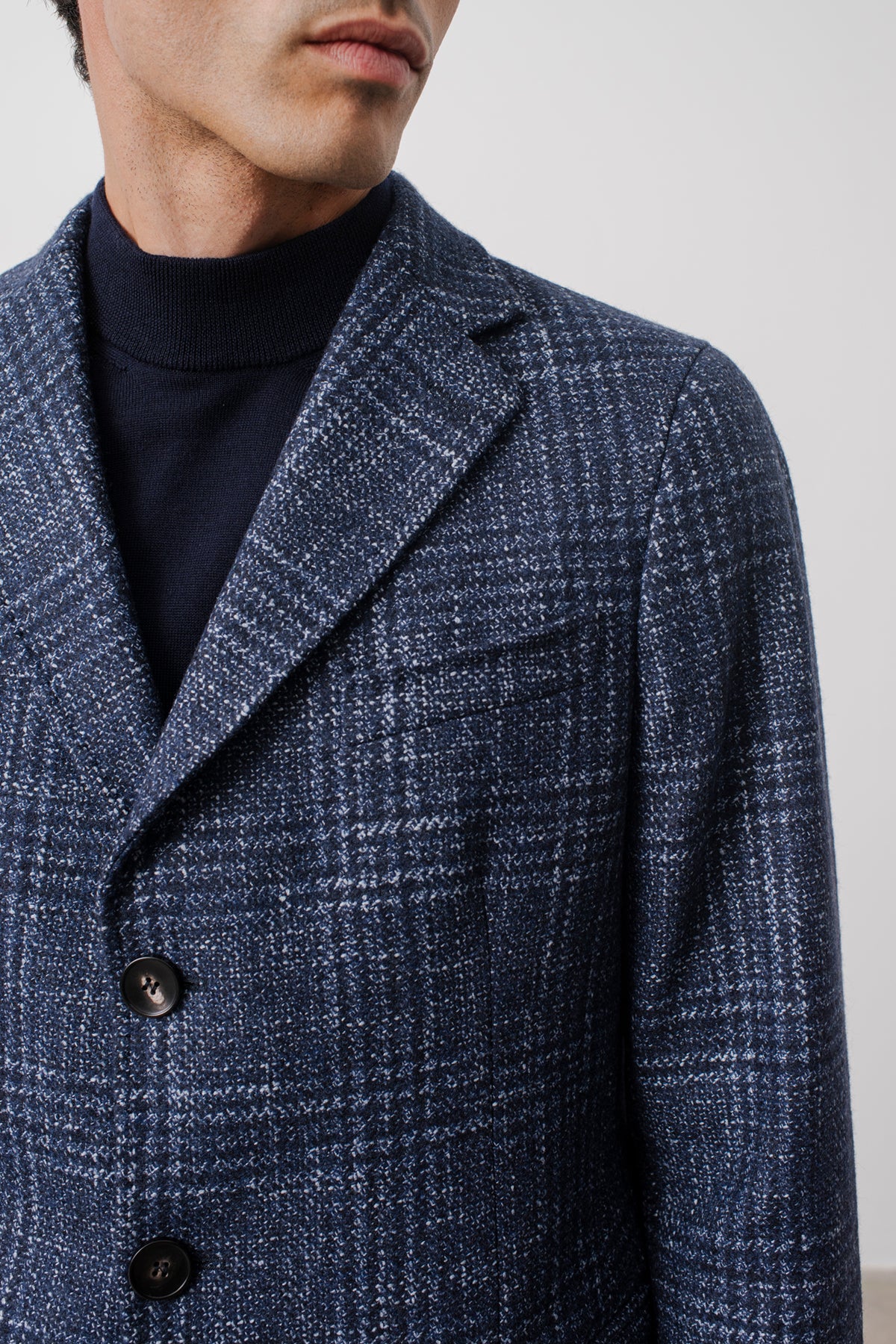 Manteau Twain prince de galles en laine mélangé