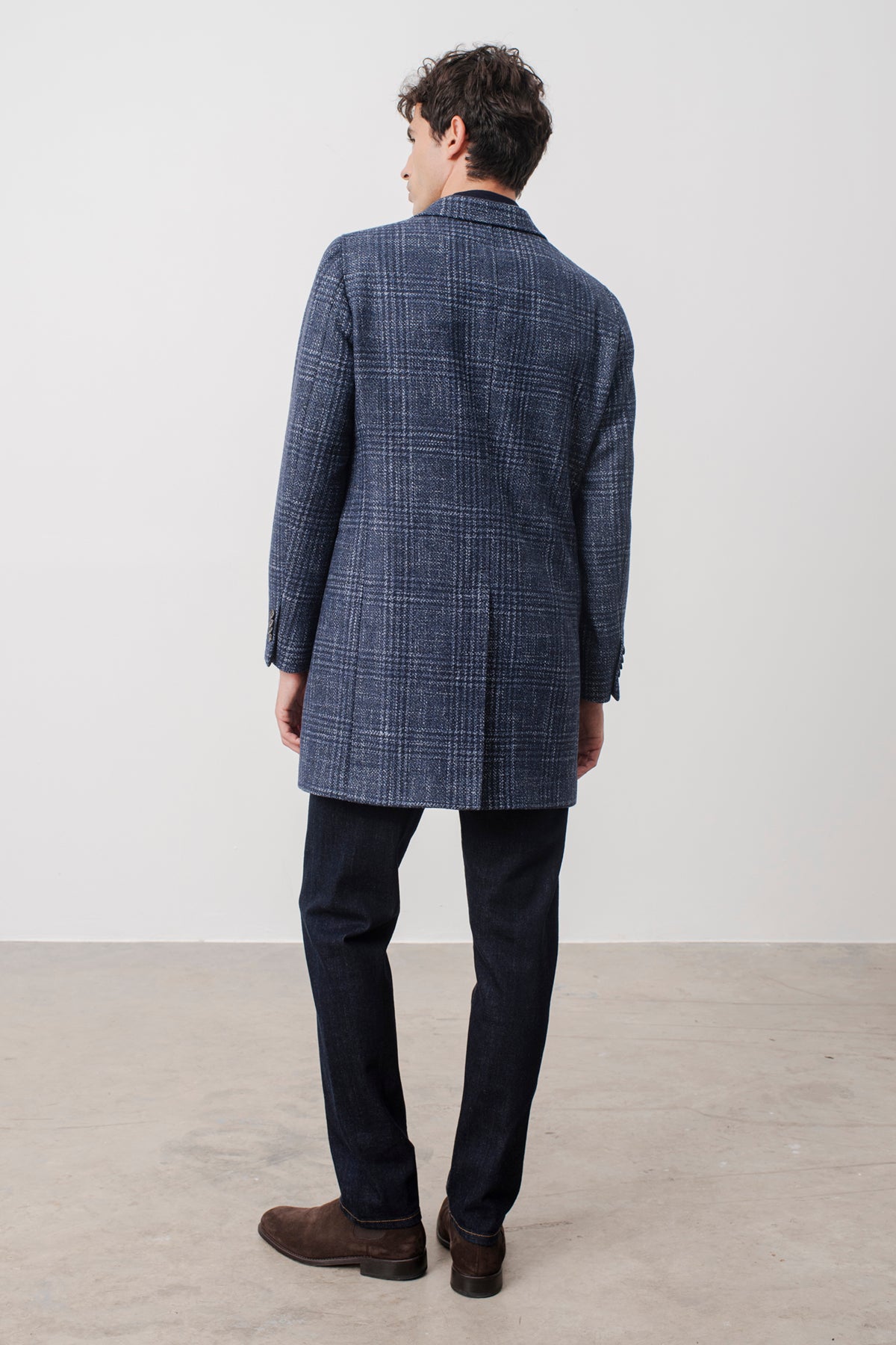 Manteau Twain prince de galles en laine mélangé