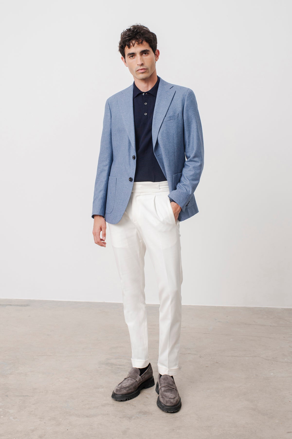 Veste Blazer Hardy en laine vierge, coton et cachemire