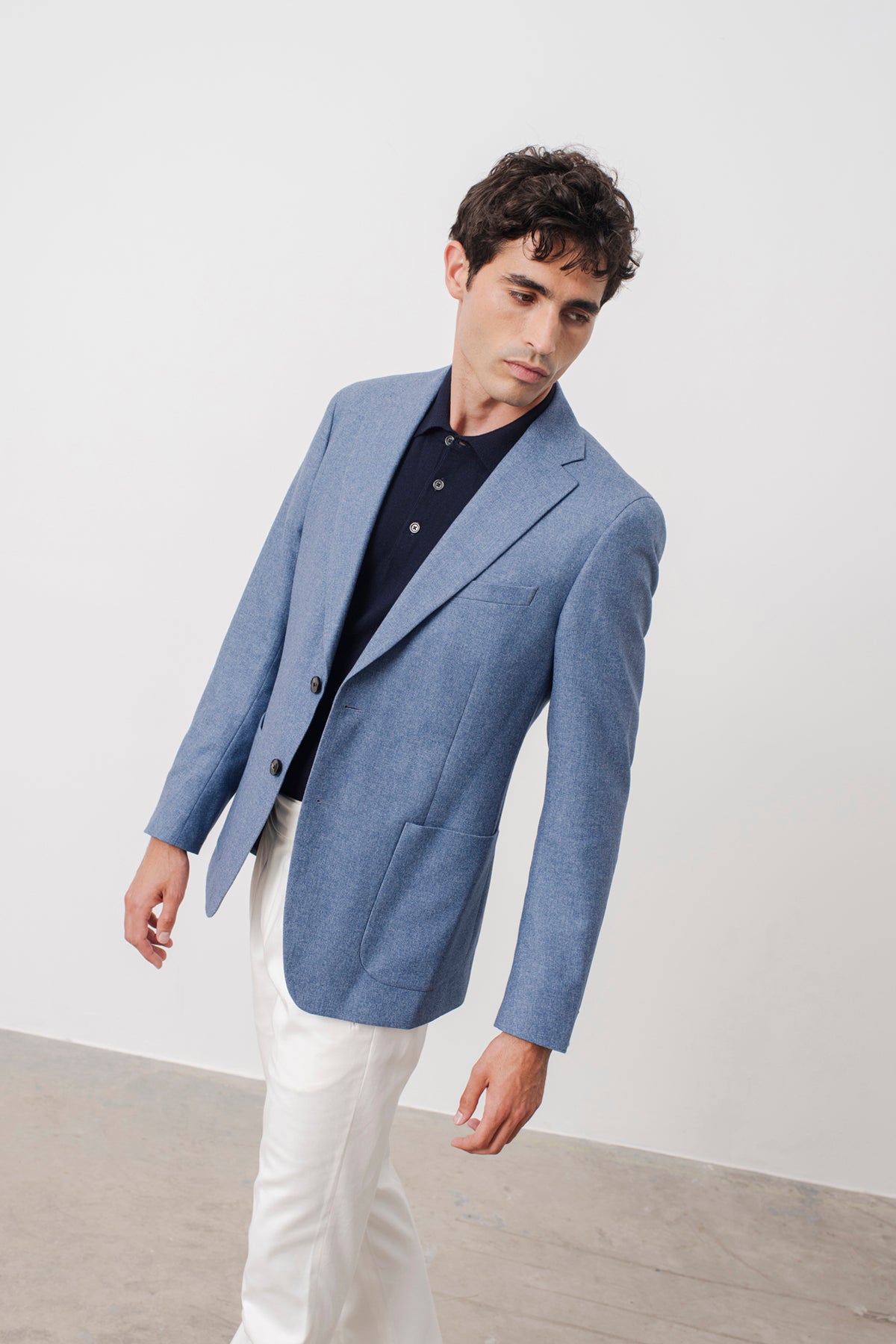 Veste Blazer Hardy en laine vierge, coton et cachemire