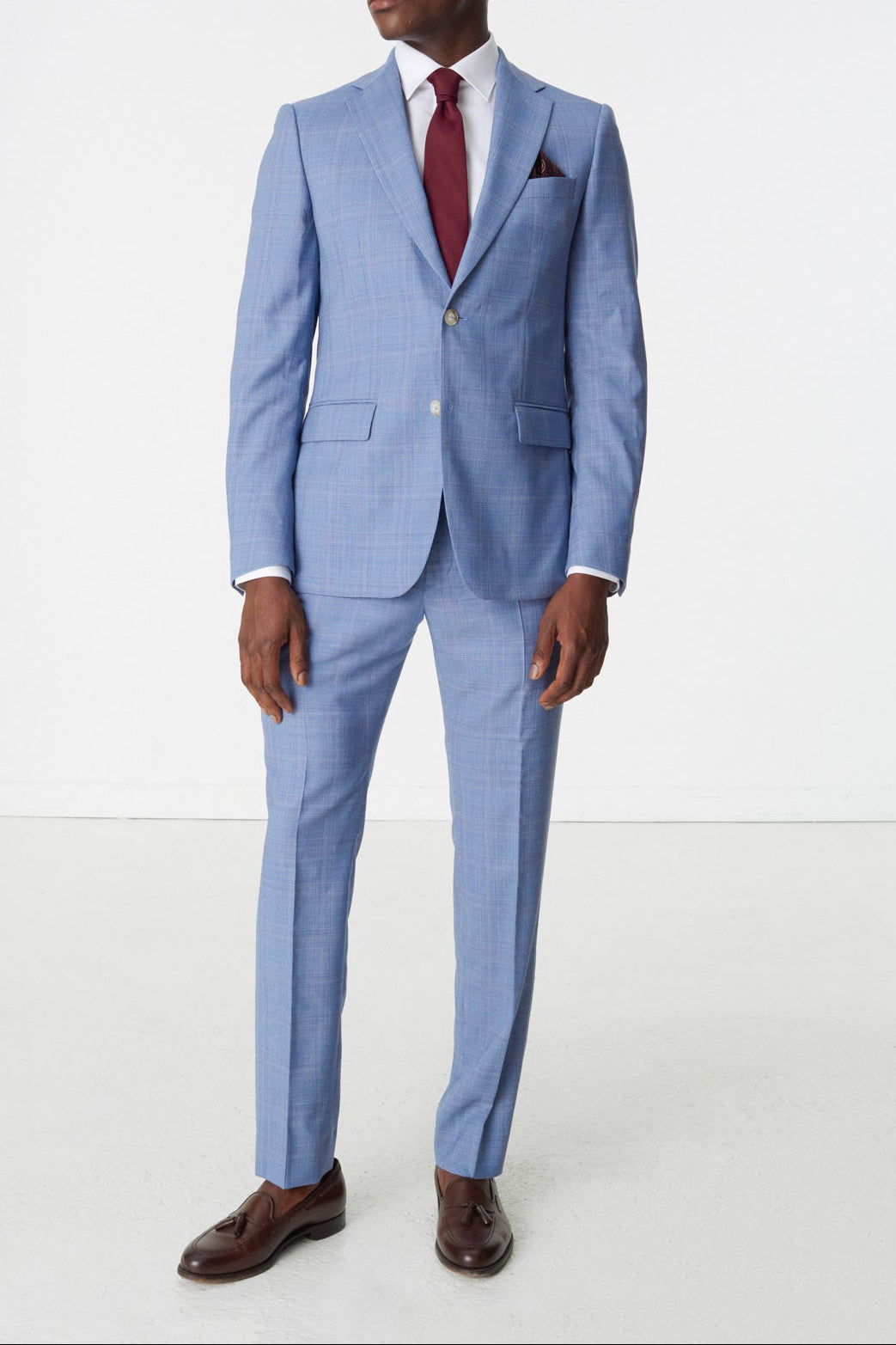 Blue Armor suit in virgin wool