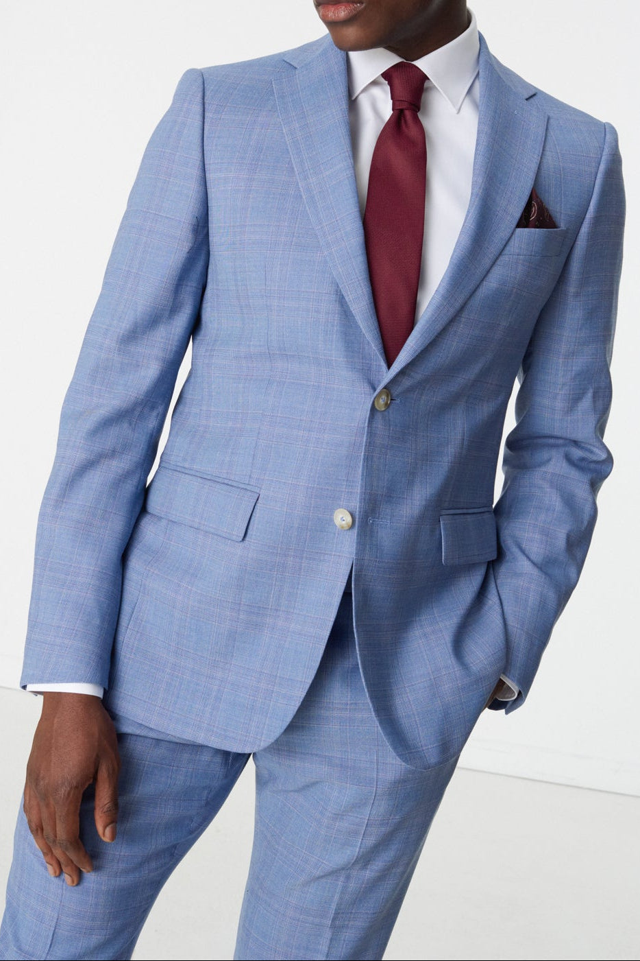 Blue Armor suit in virgin wool