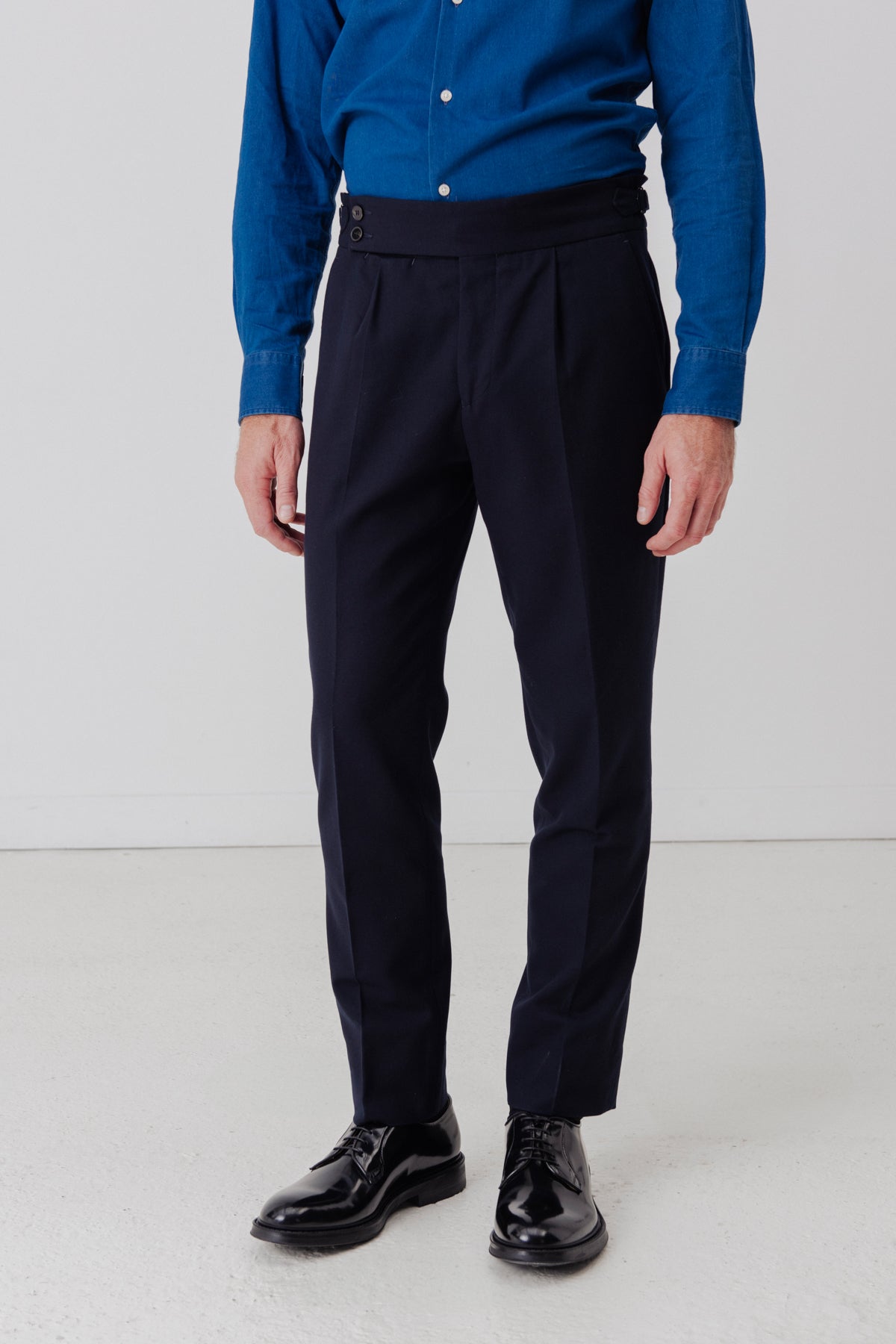 Pantalon en coton Arthur Double bleu marine