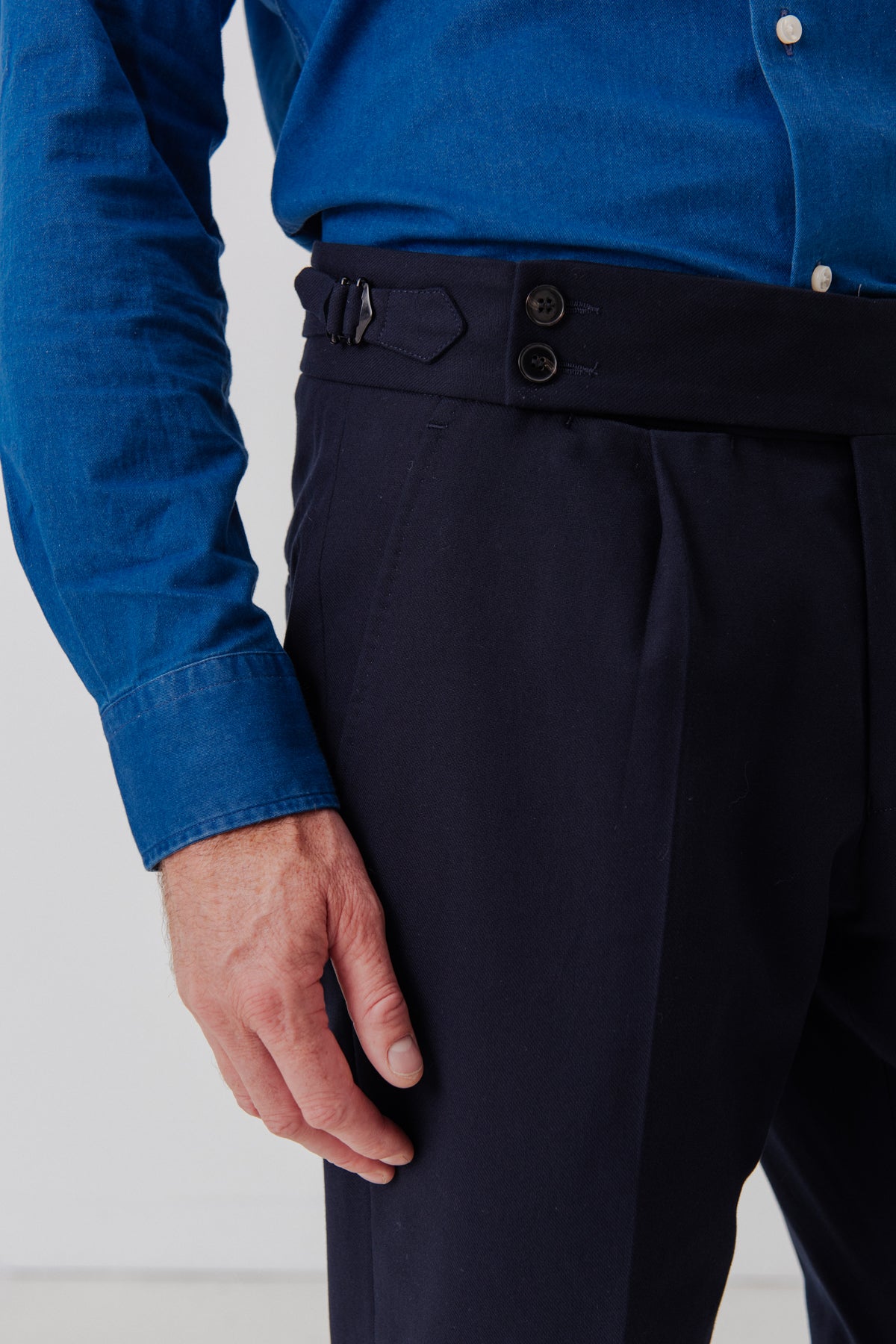 Pantalon en coton Arthur Double bleu marine