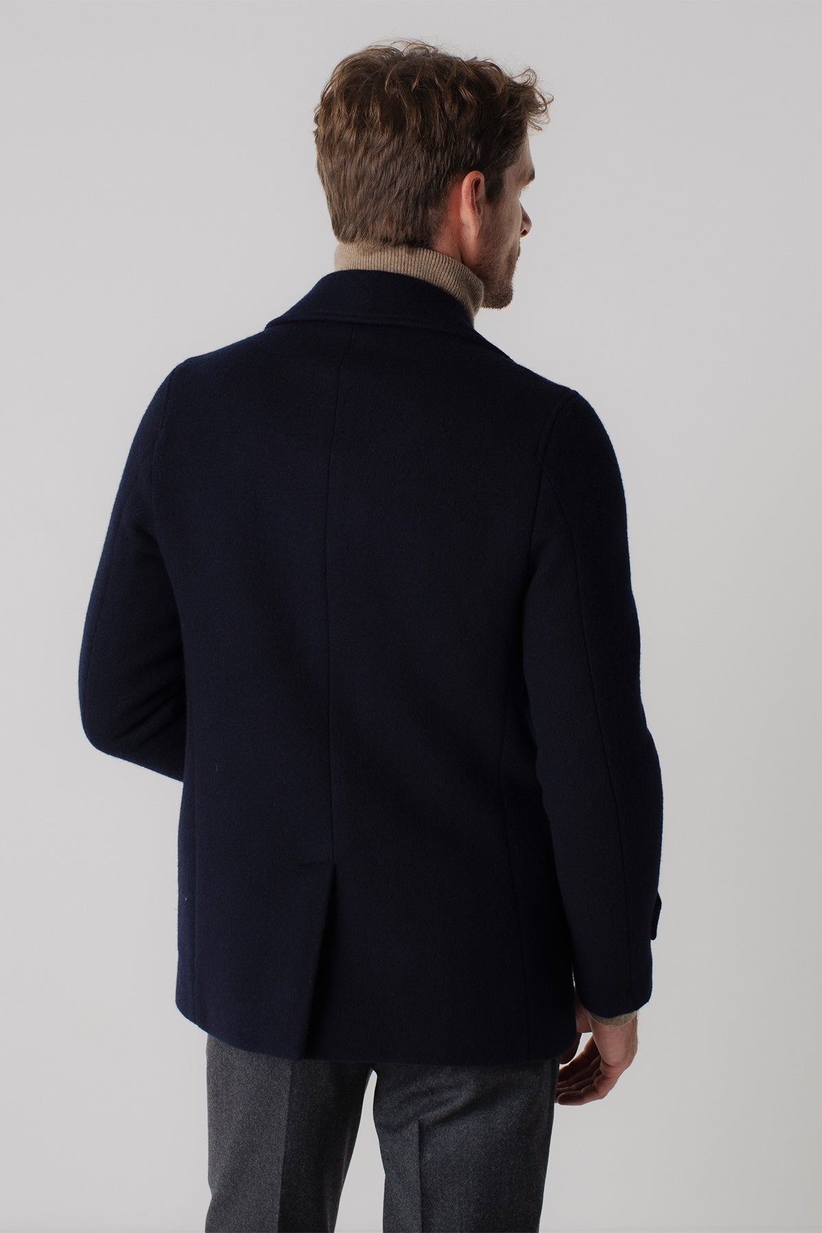 Manteau caban court Cousteau en laine