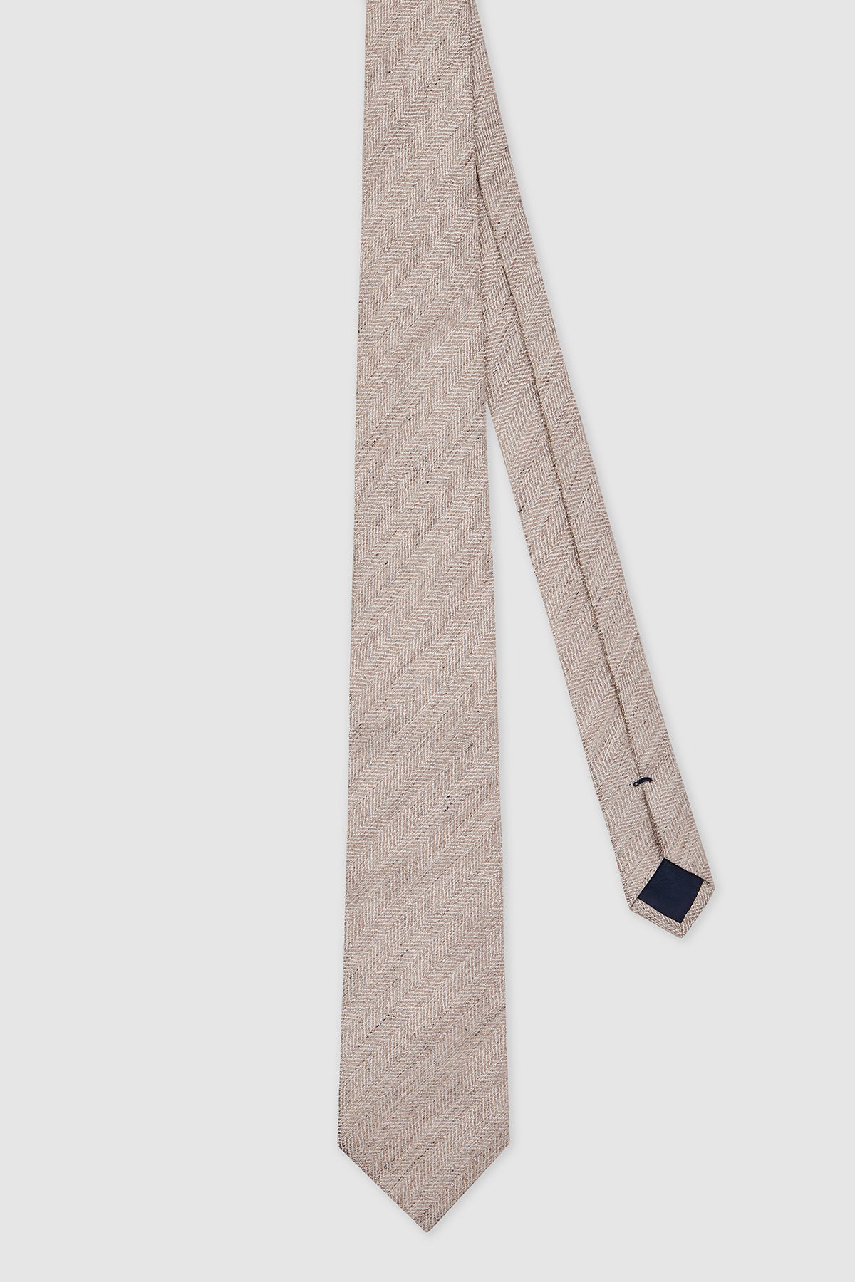 Cravate Point de H en laine beige