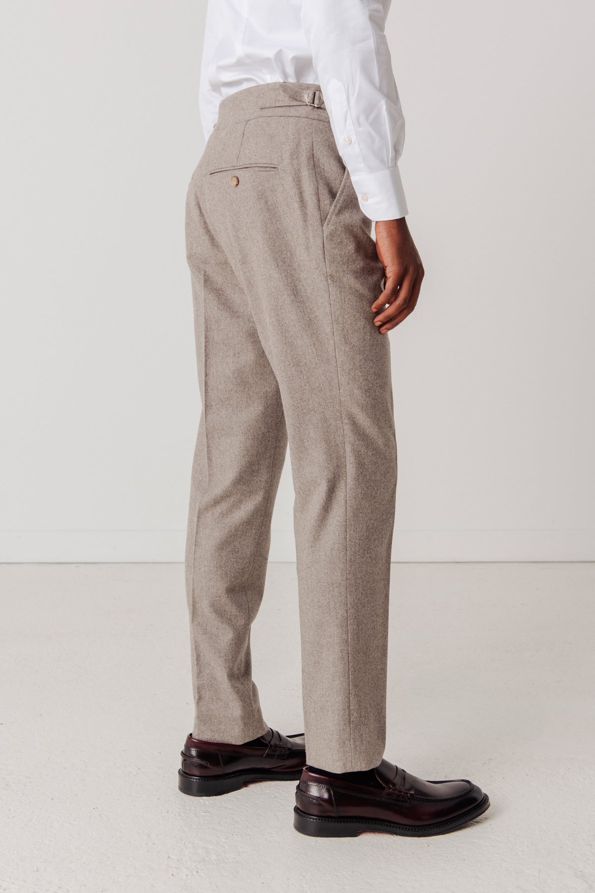 Pantalon en flanelle Edward beige