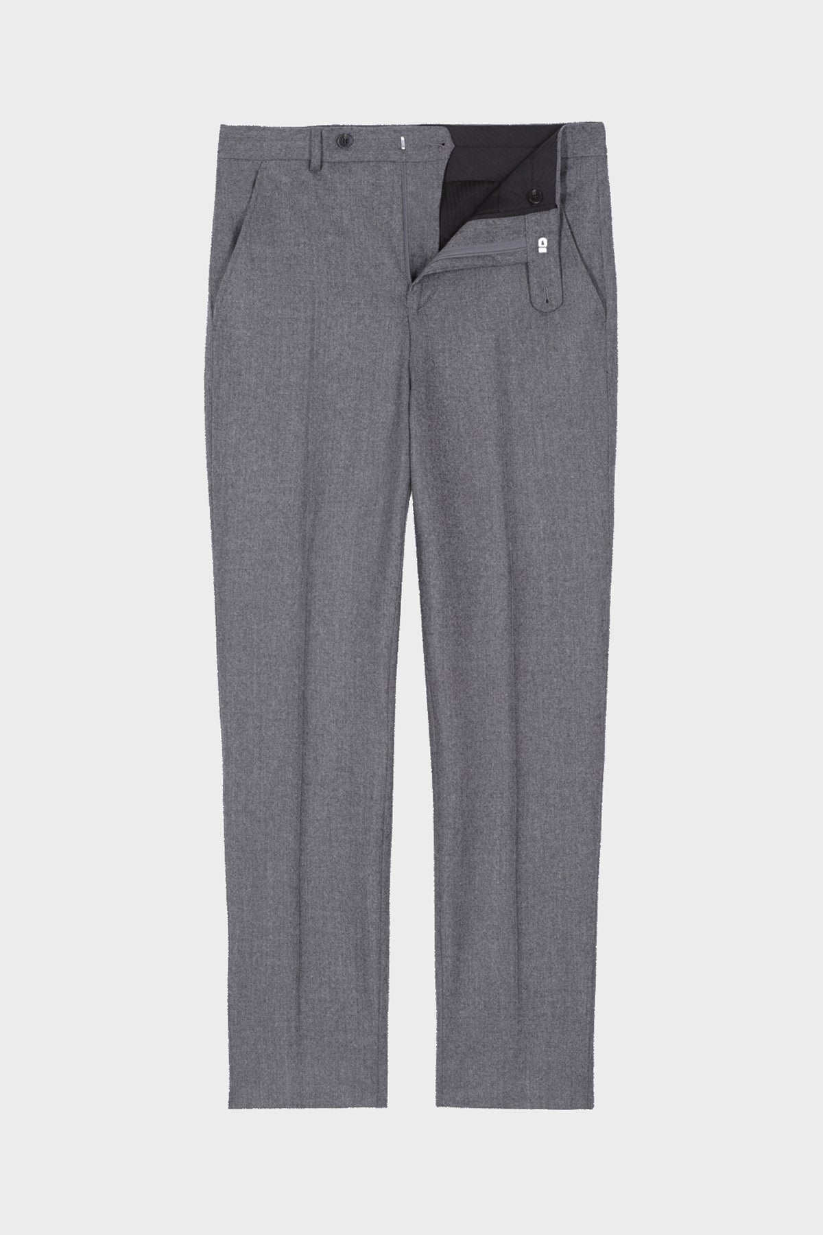 Pantalon taille haute en flanelle Nortom gris clair