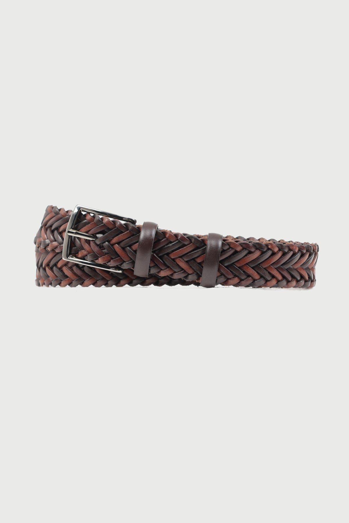 Ceinture tressée marron