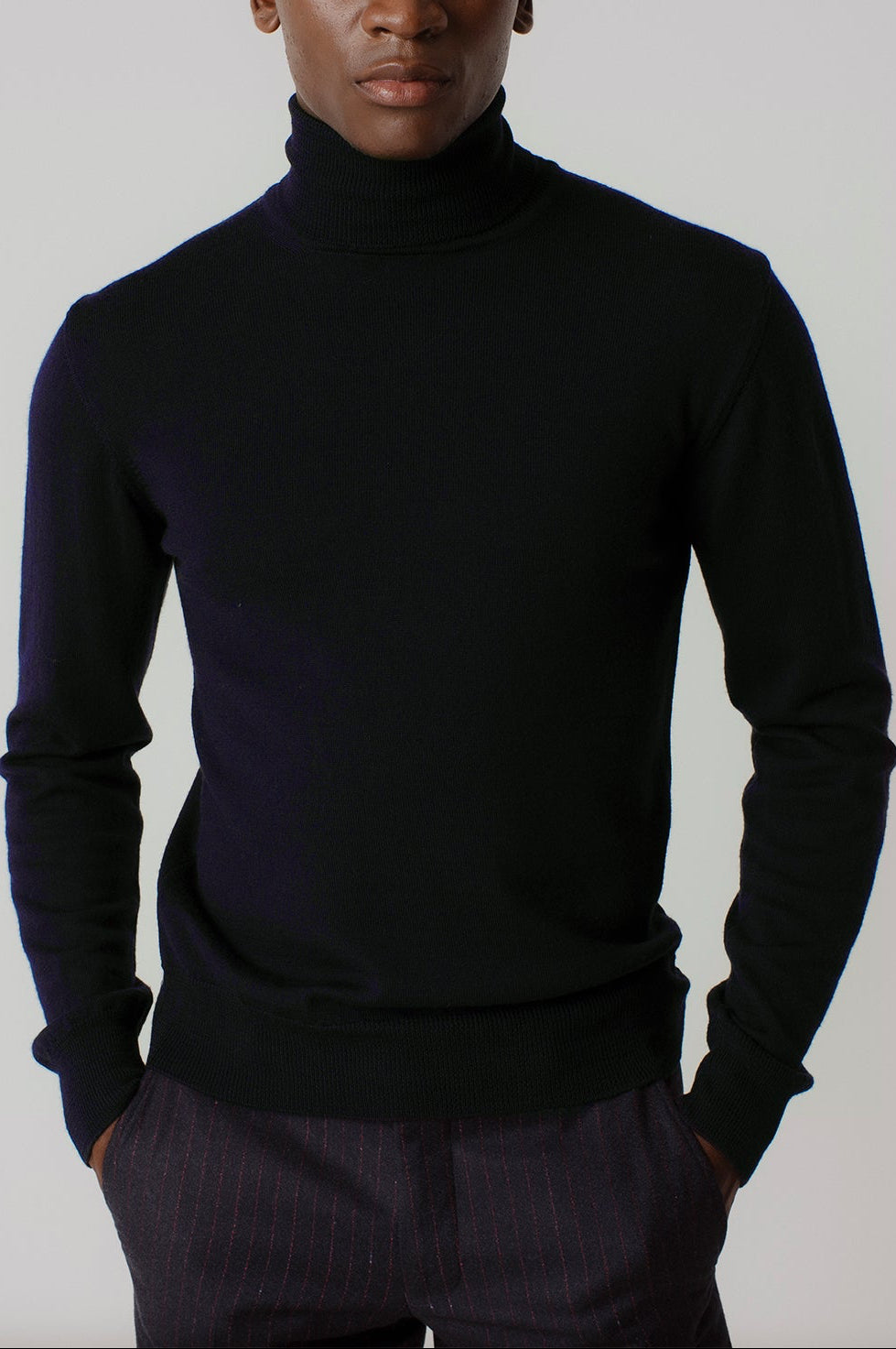 Pull col roulé Briac Navy en laine