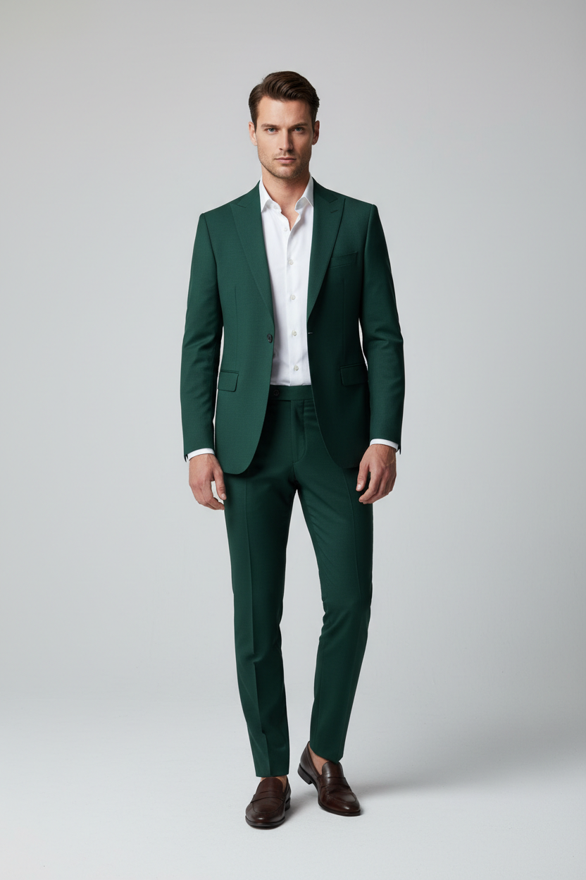 costume homme 2 pieces vert