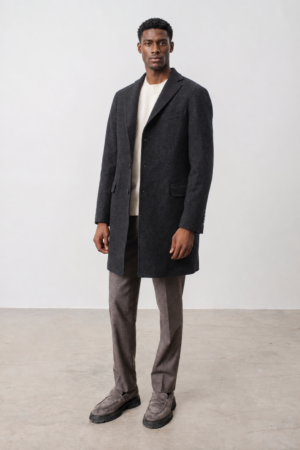 Manteau Wickam en laine vierge gris