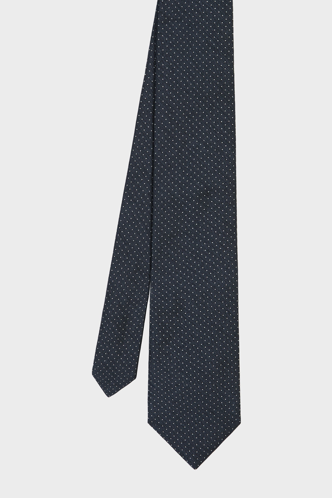Cravate Picot Blanc Sur Navy